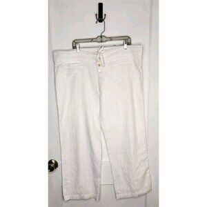 New Sundance Gigi Cotton Pants Size Petite XL White Eyelet Drawstring Vacation
